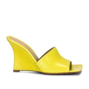 Lime Green Bottega Venetia Wedge Sandals